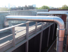 3000XLD handrails provides support for condenser water lines.